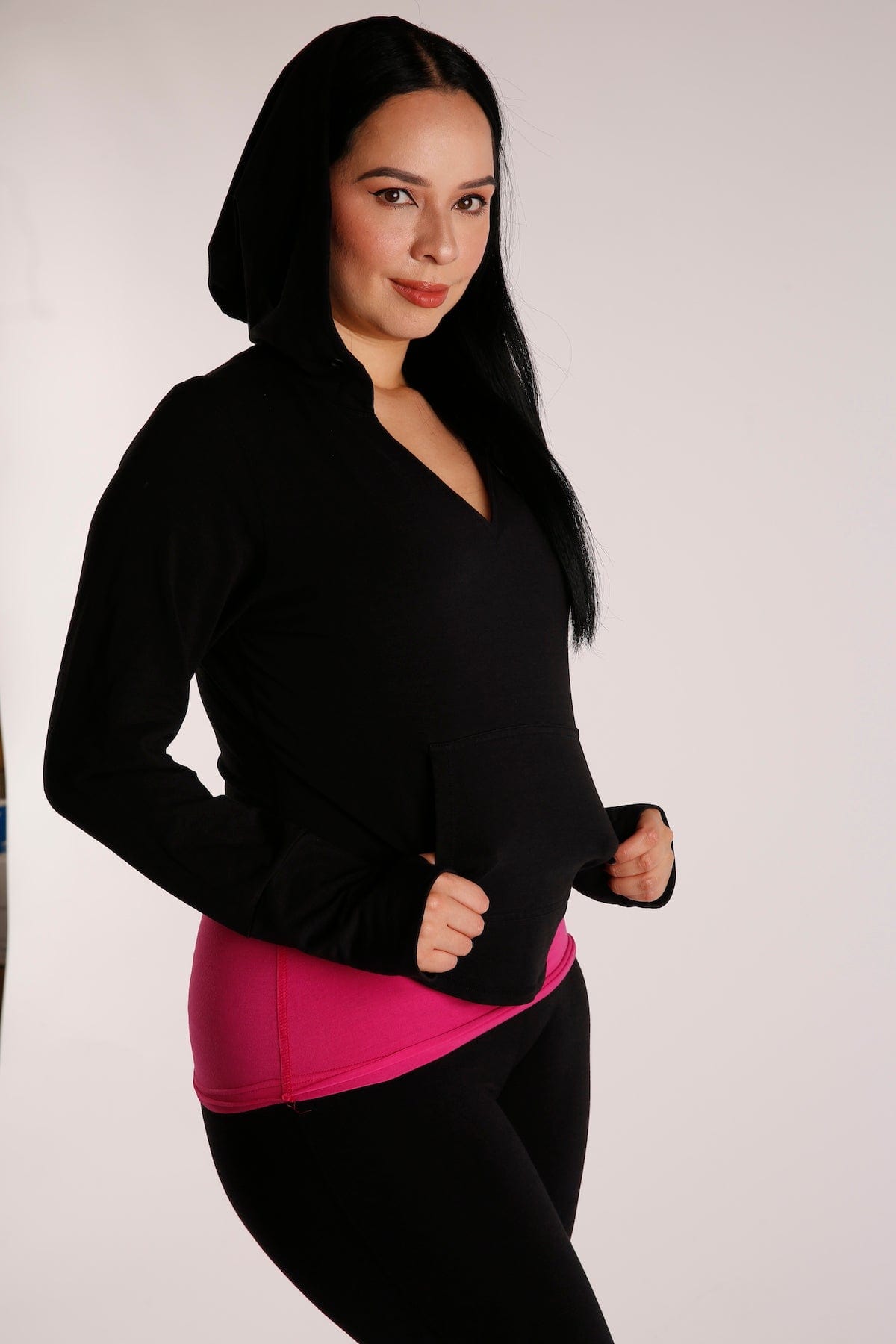 Green Apple Active New Lili Crop Hoodie - Black New Lili Crop Hoodie - Black