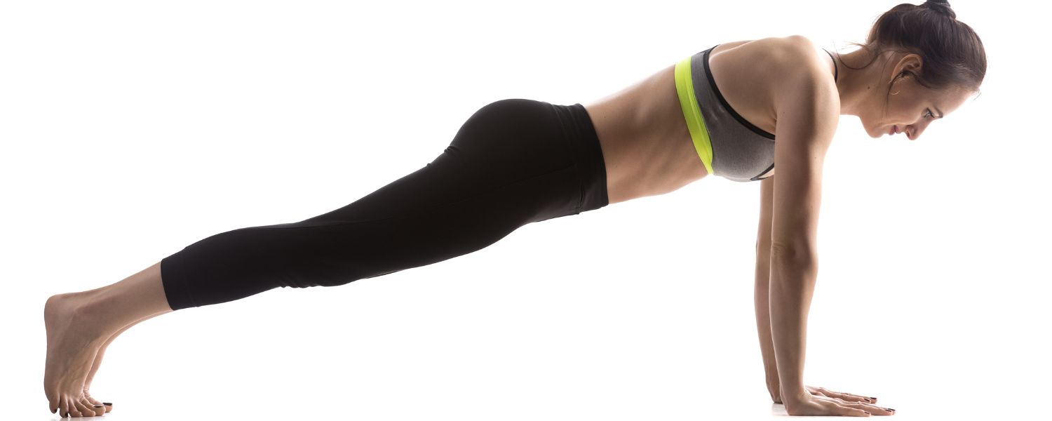 Girl practice  Plank Pose 